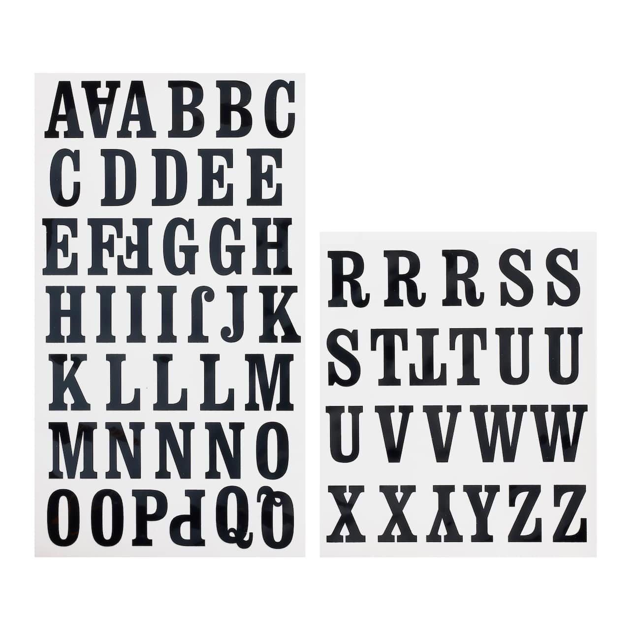 12 Packs: 62 ct. (744 total) Iron-On Black San Serif Alphabet by Make Market®
